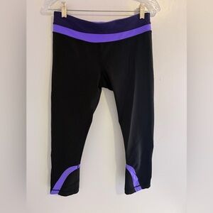 Lululemon Purple/Black Capri Leggings SZ 8